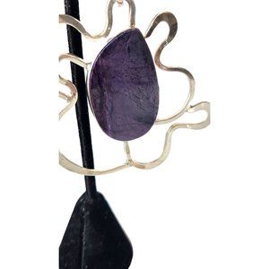 Pendant 925 Silver and Sigillate Purple 16.8 Grams Jerry Harr 32 mm x 20 mm Ston